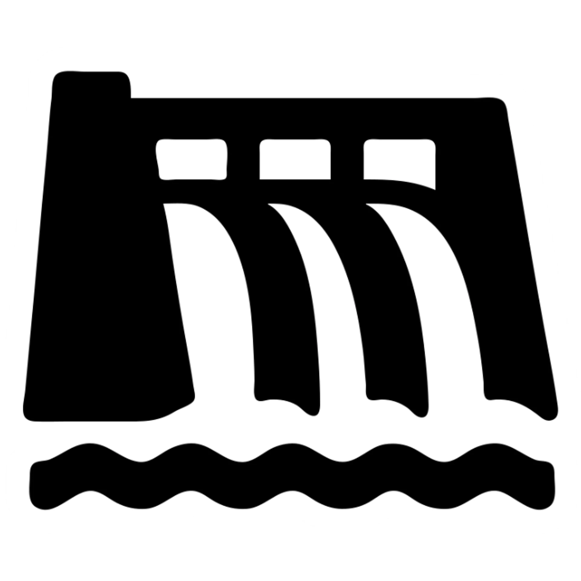 solid filled dam with water flowing icon sticker