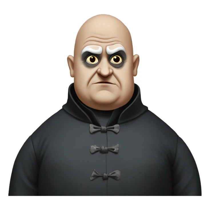 front view uncle fester the addams family sticker