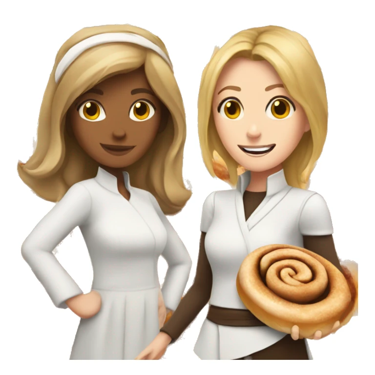 Cinnamon roll and girl sticker