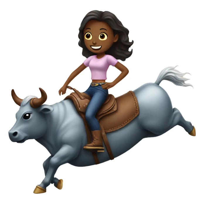 girl riding mechanical bull sticker
