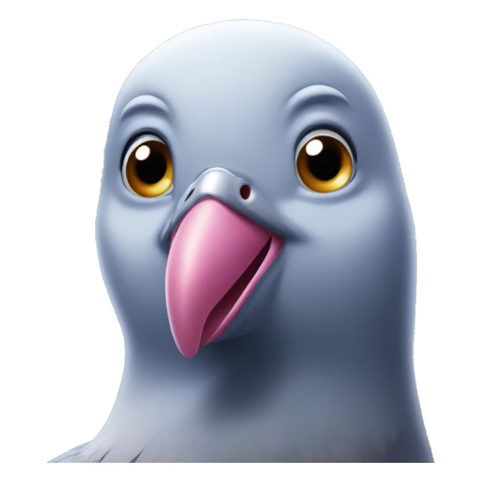 excited pigeon face with stars for eyes sticker