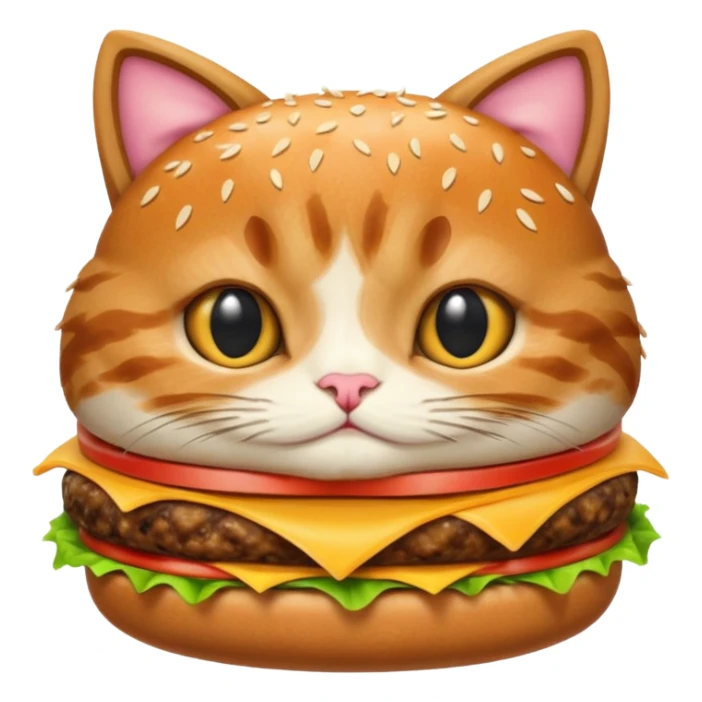 Hamburger cat sticker
