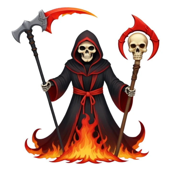 red grim reaper englufed in flames , text saying steam rip at the center bottom sticker