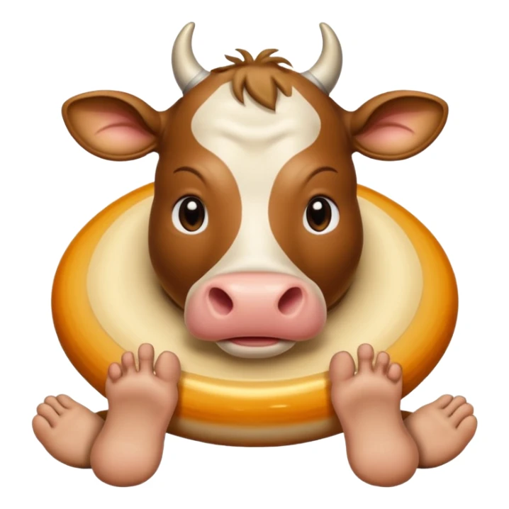 Planeta Saturno con cuerpo de vaca y pies de humano sticker