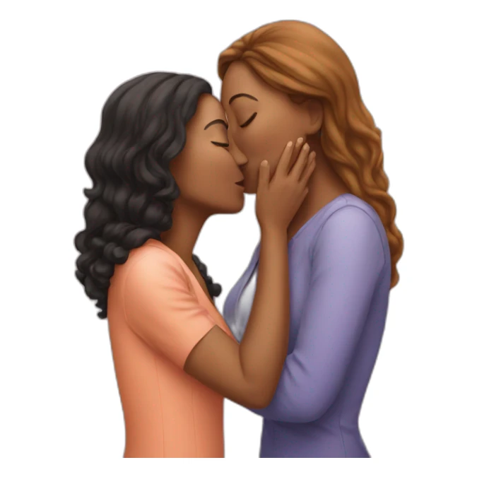 Woman kissing woman sticker