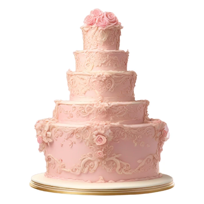 vintage rococo three tier highly detailed pink cake  sticker