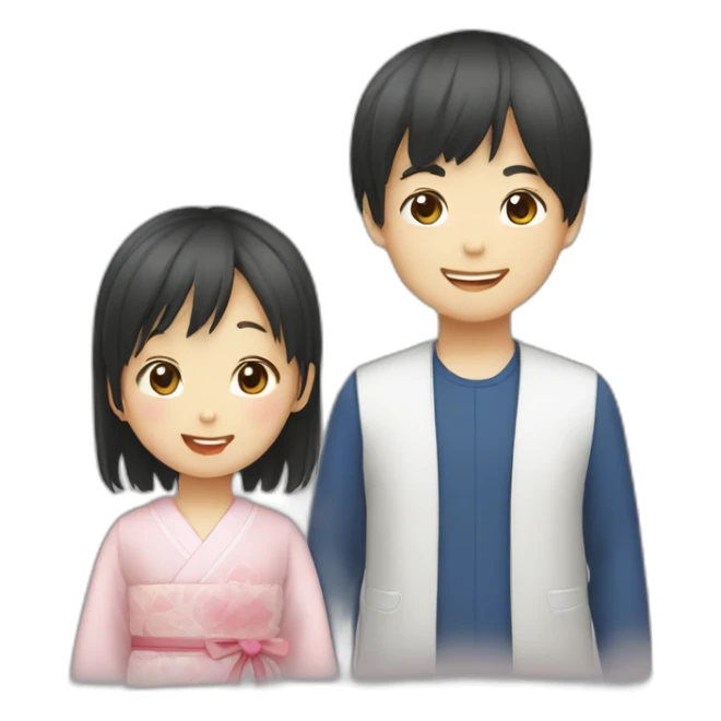 2yo japanese boy and 0yo japanese girl sticker
