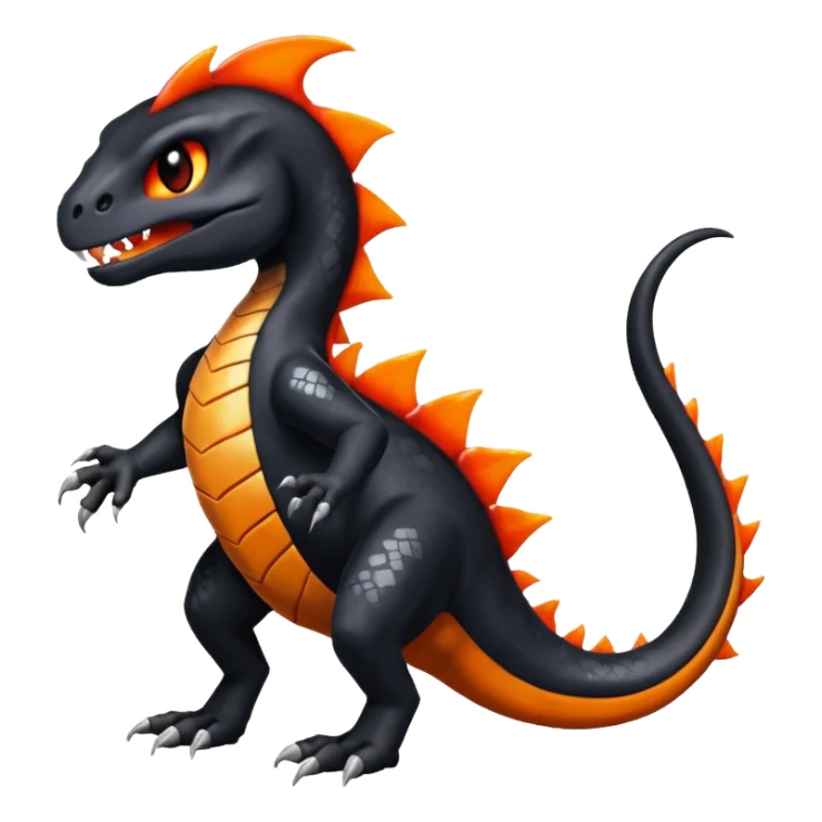 Shiny Duskull-Salandit-Charmeleon-Fakémon-hybrid-creature (full body)  sticker