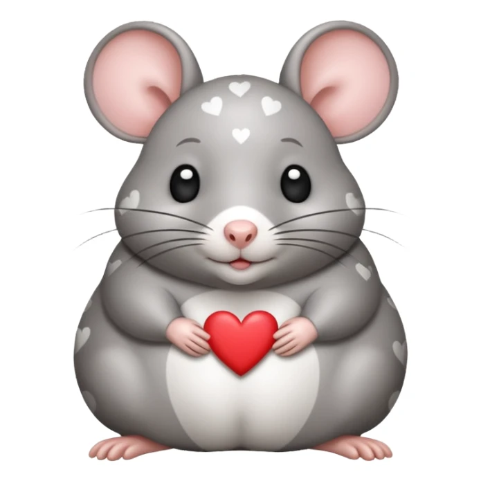 little fat rat with hearts and it should be grey with white spots sticker