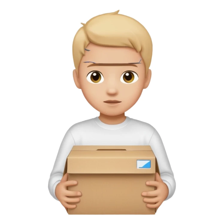 box carrier kid white shirt sticker