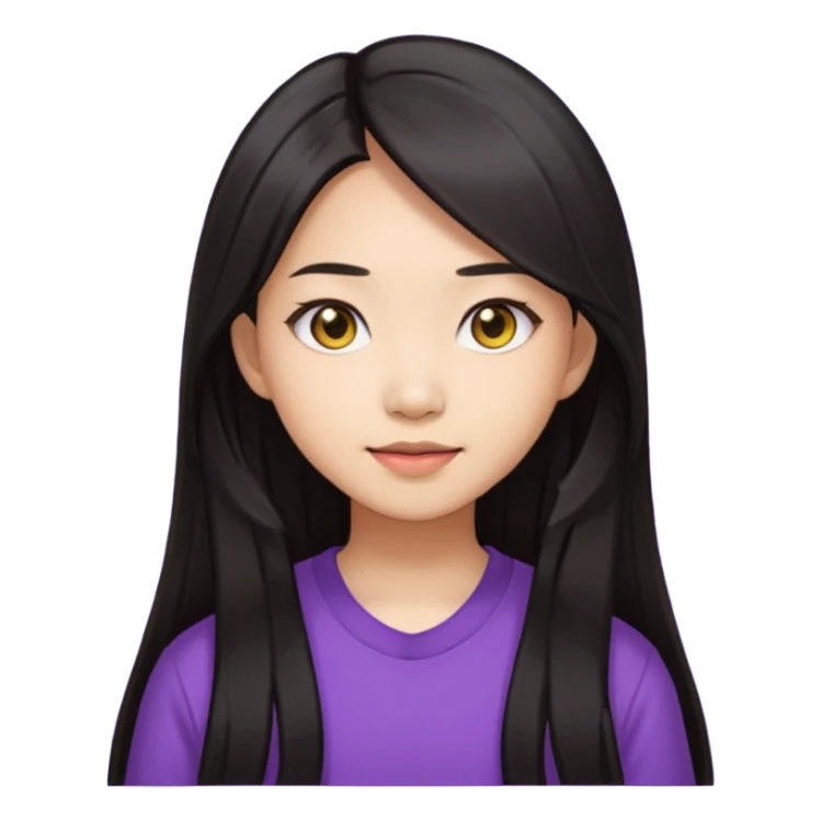 long dark hair asian girl emoji pack for twitch sticker