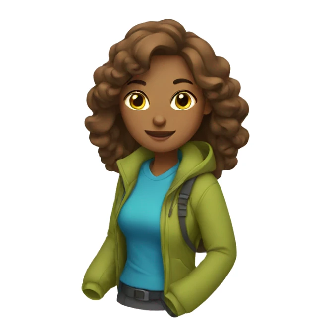 woman on mountain sticker