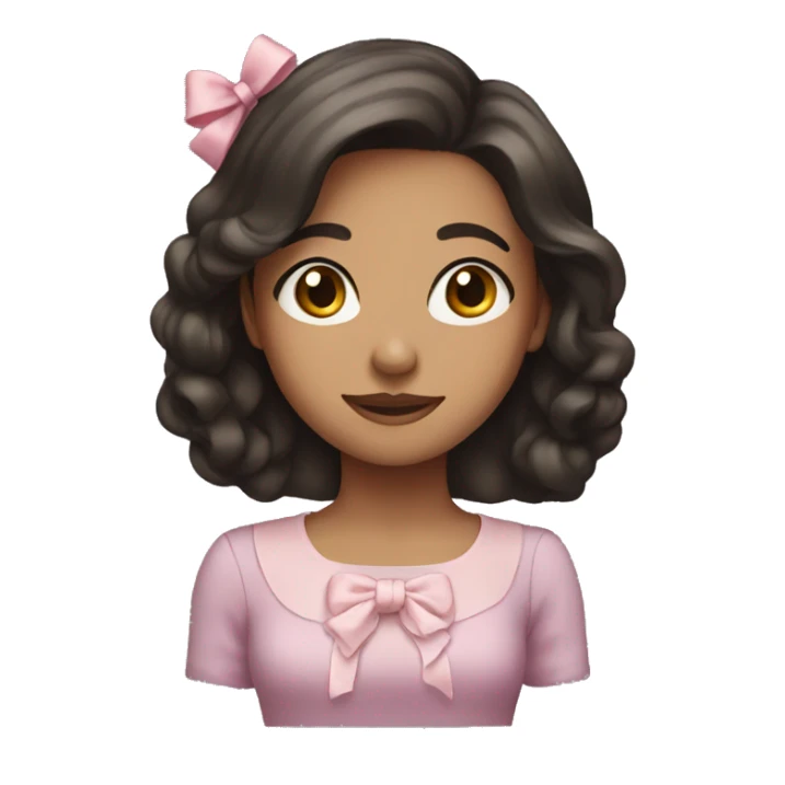 girl with dark brown hair taking a bow sticker