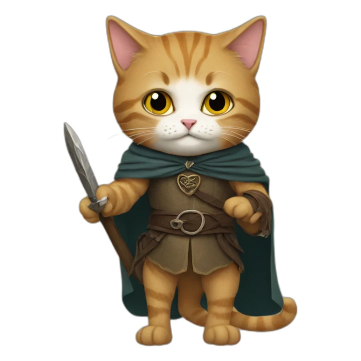 cat in a lord of the rings costume sticker
