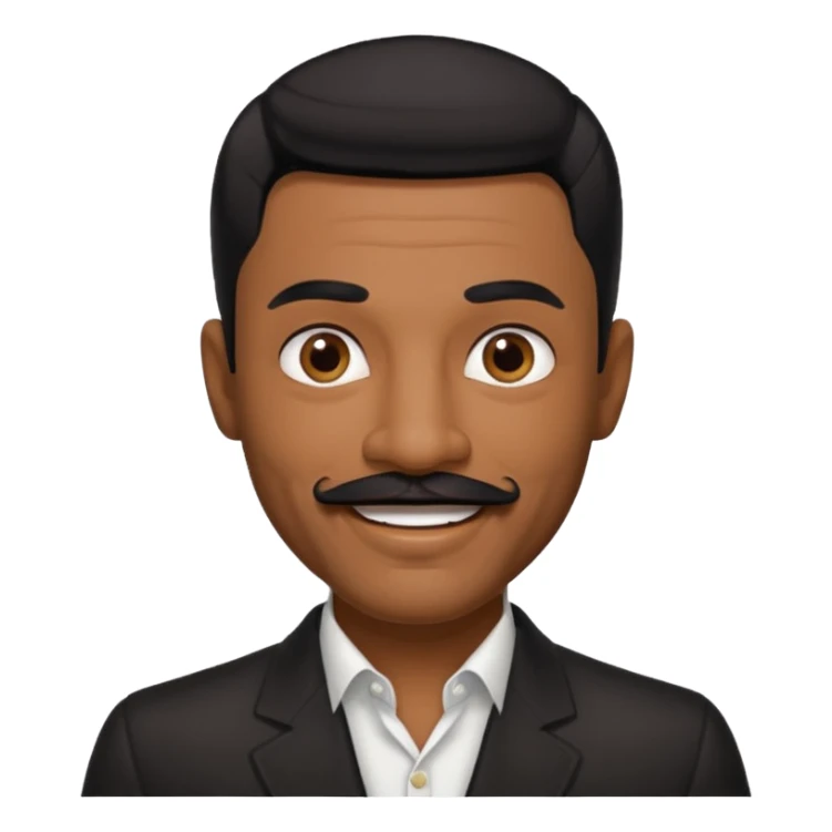 Keith Sweat black hair and mustache sticker