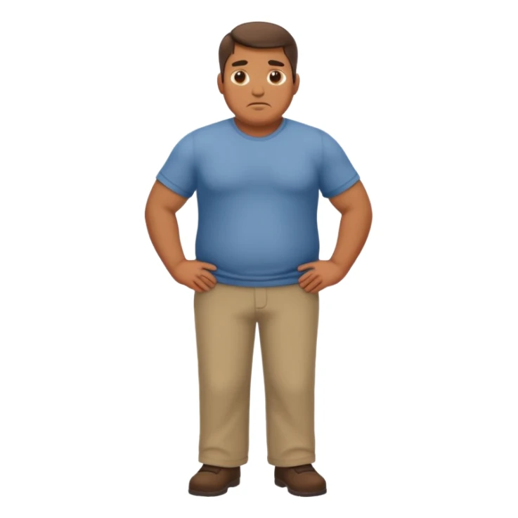 stocky man concentrating full length sticker