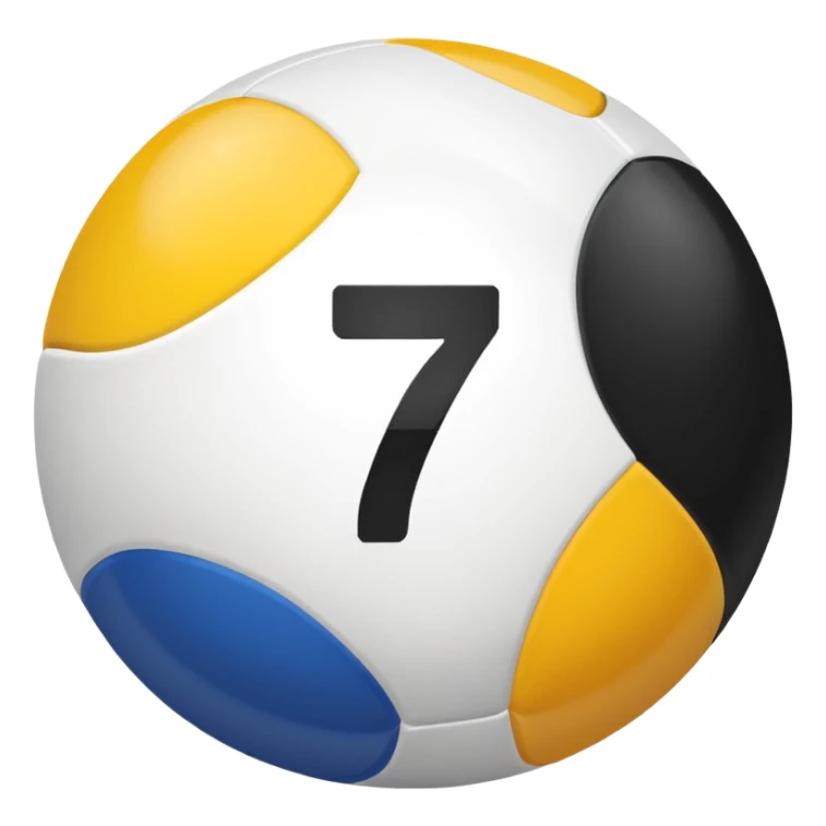 Pool table back ball with the number 7 only one number on the ball sticker