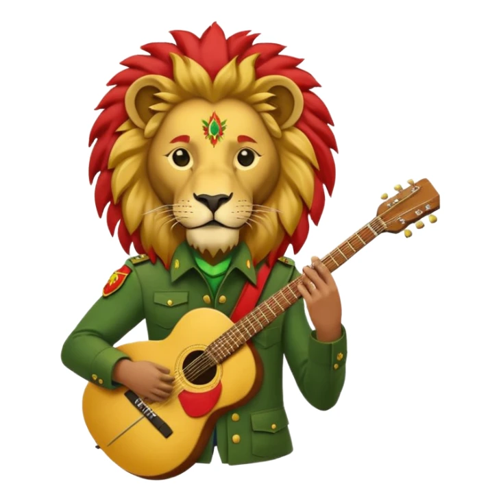 Bob Marley heraldic crest made with ethiopian colors sticker