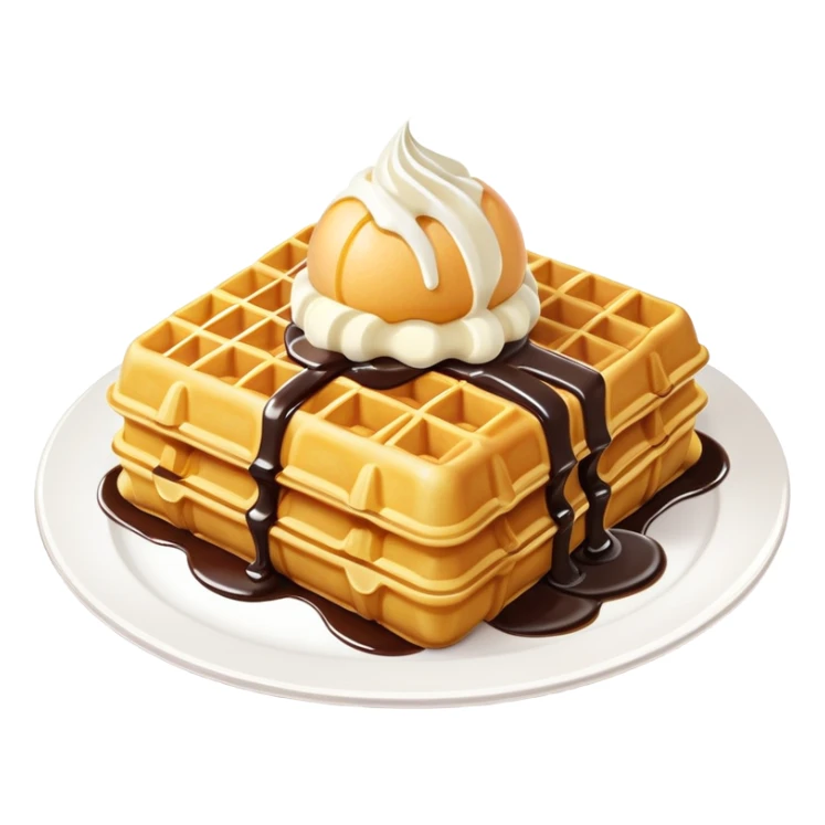 Hong Kong egg waffle (bubble waffle) folded with ice cream inside sticker