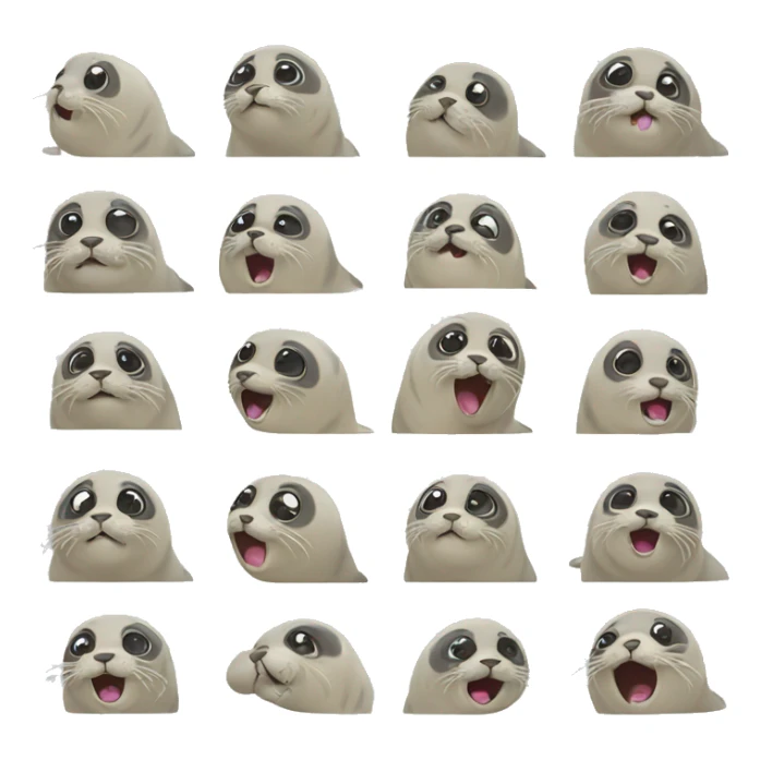seal displaying all kinds of emotions sticker