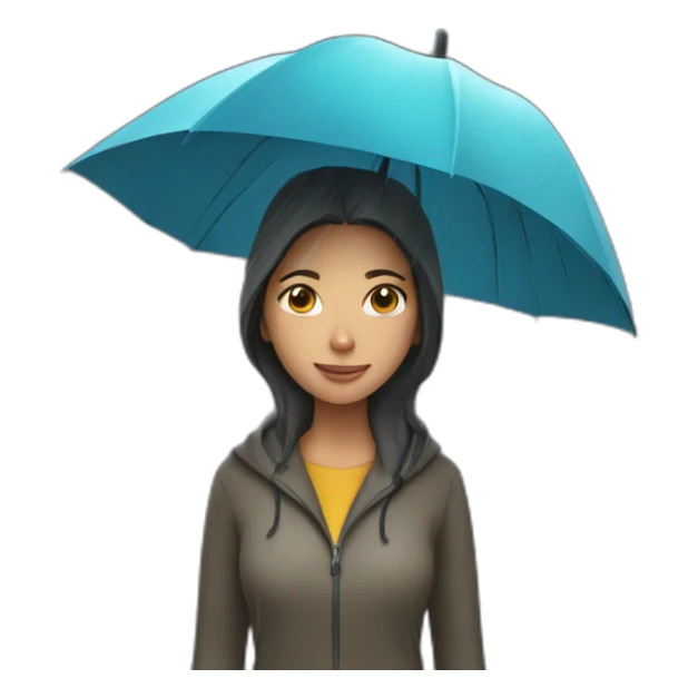 woman in rain sticker