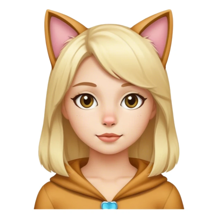 Blonde girl in cat costume  sticker