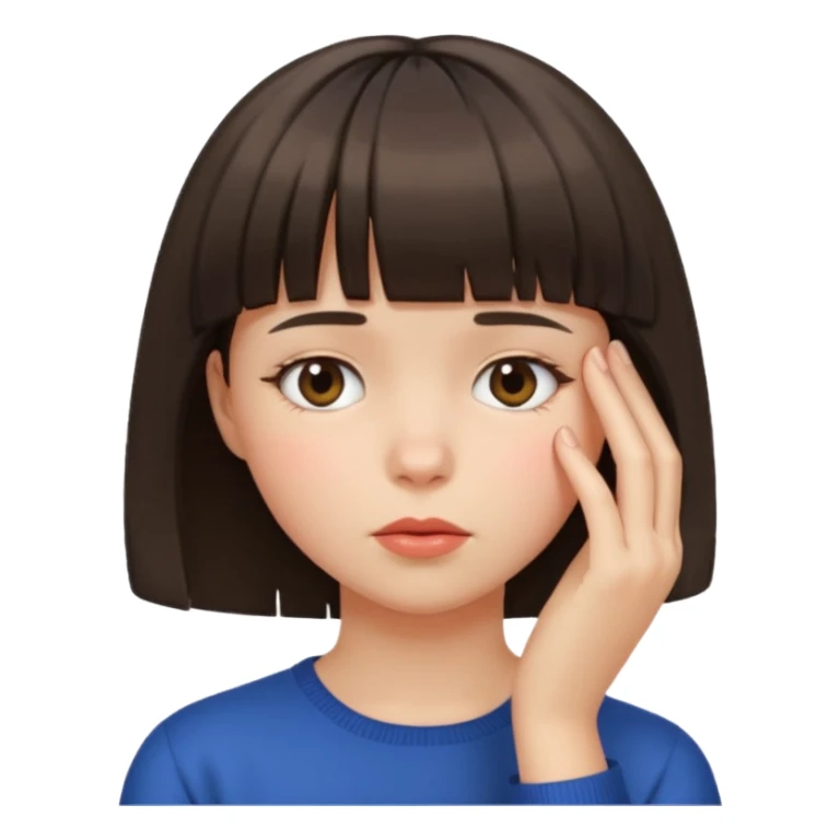 face palm girl with short hair and bangs sticker