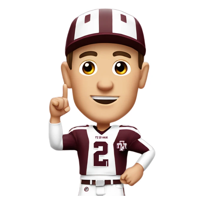 Johnny manziel in a Texas a&m maroon uniform holding up one thumb  sticker