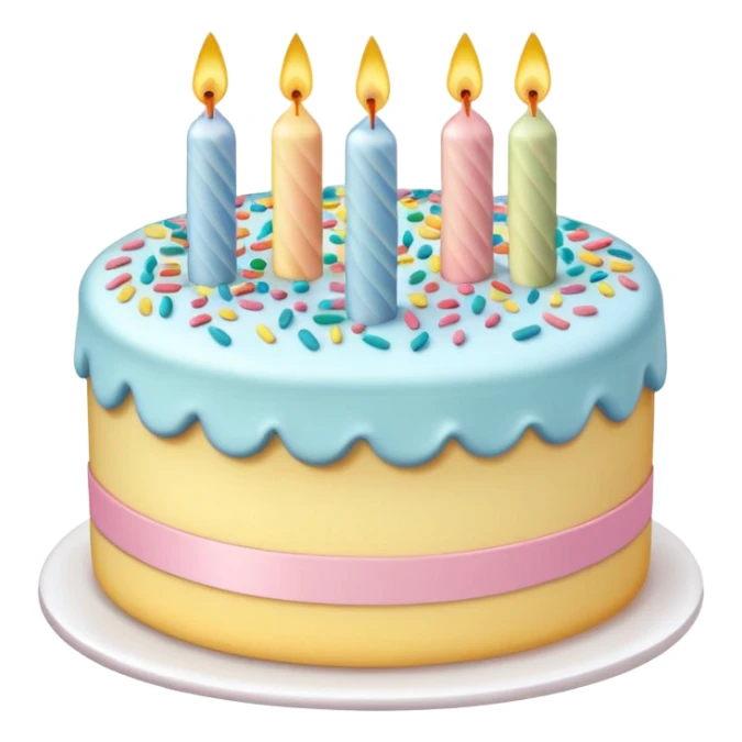 1 layer pastel birthday cake sticker