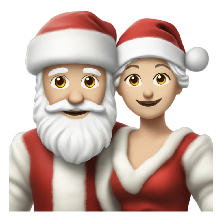 Photo Realistic pale Santa Claus and Mrs claus sticker