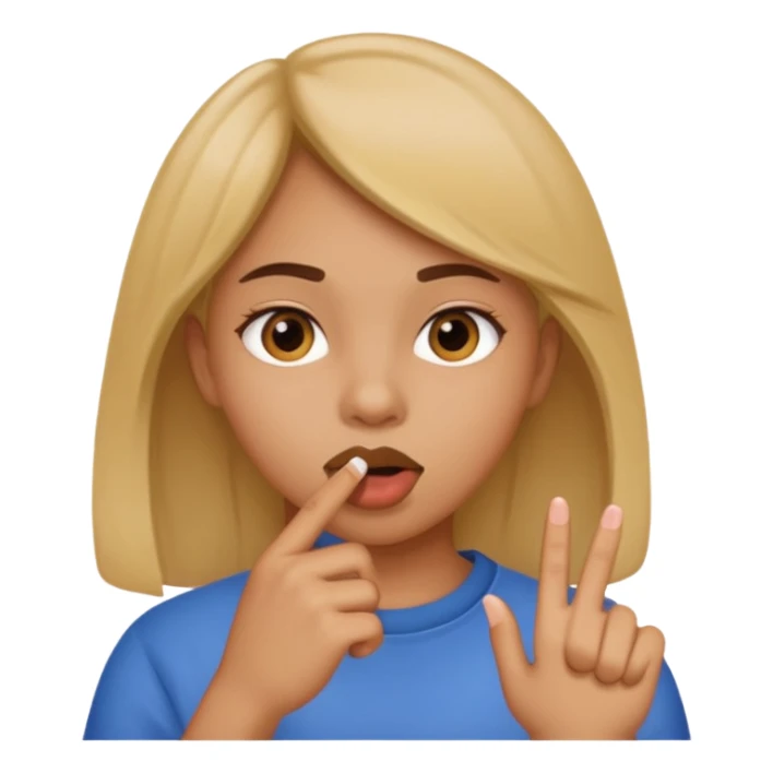 Una chica metiendose el dedo en la boca sticker