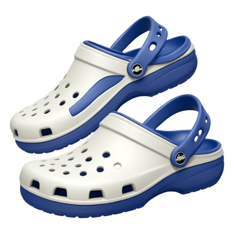 Pure white Crocs clogs, clean matte texture, ventilation holes visible, minimal lighting, dark neutral background, realistic product photo, no logos, no text. no color other than white sticker