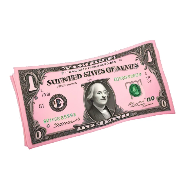 Pink pack of money sticker