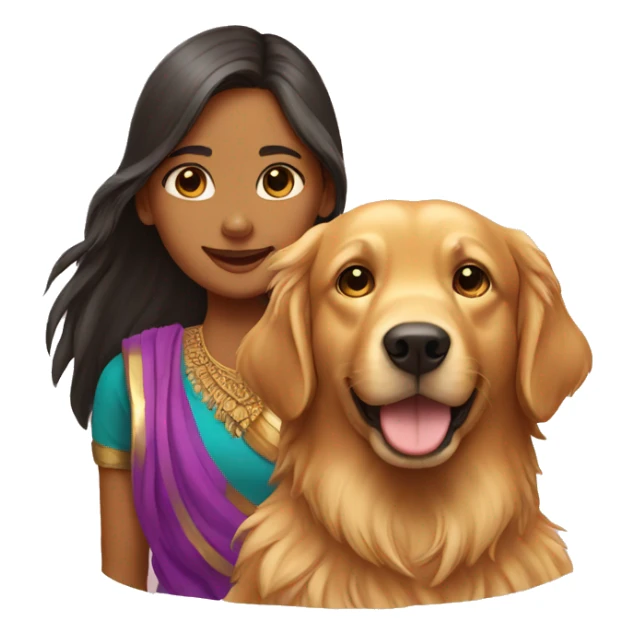 Golden retriever with an Indian Girl sticker