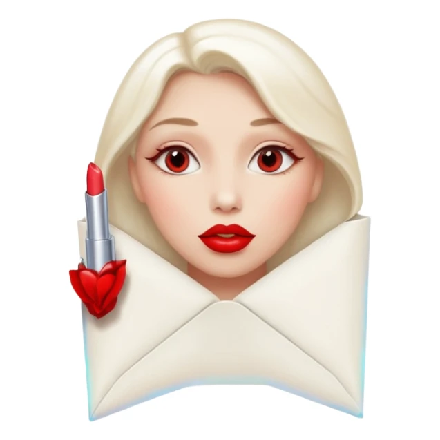 a beautiful loving kiss on it lipstick white opal envelope sticker