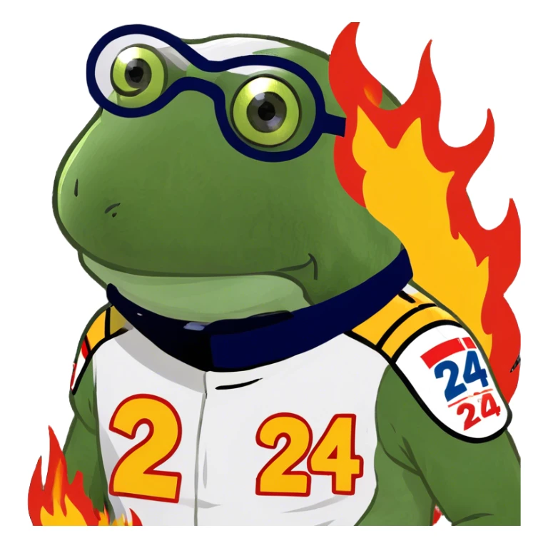 NASCAR race car number 24 with flames on the paint  sticker