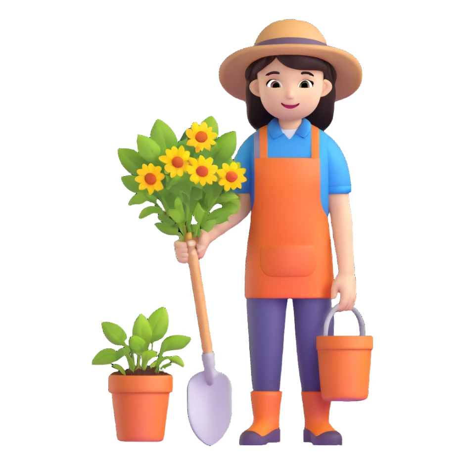 young white gardener sticker