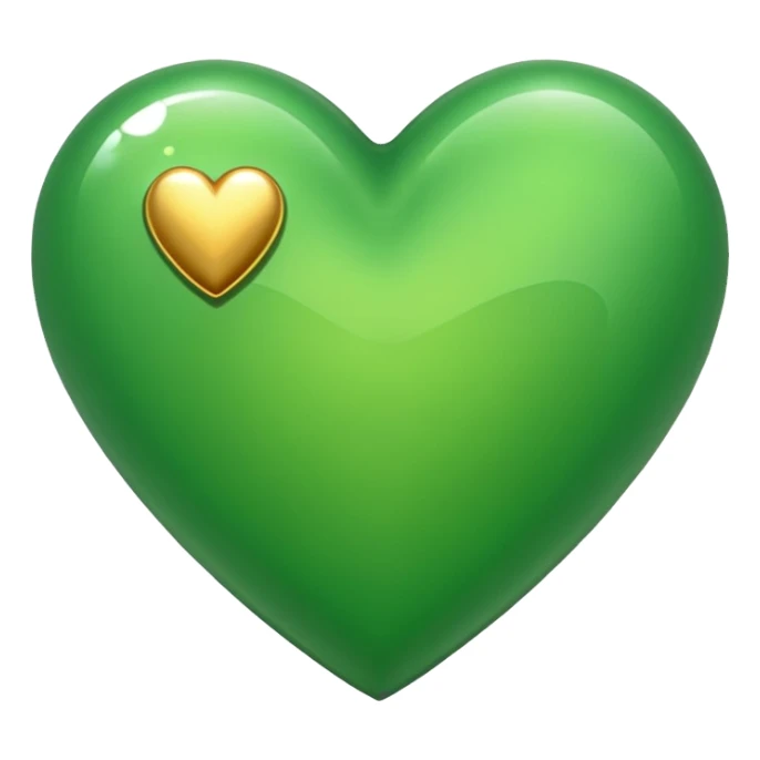 heart with golden and green colours sticker