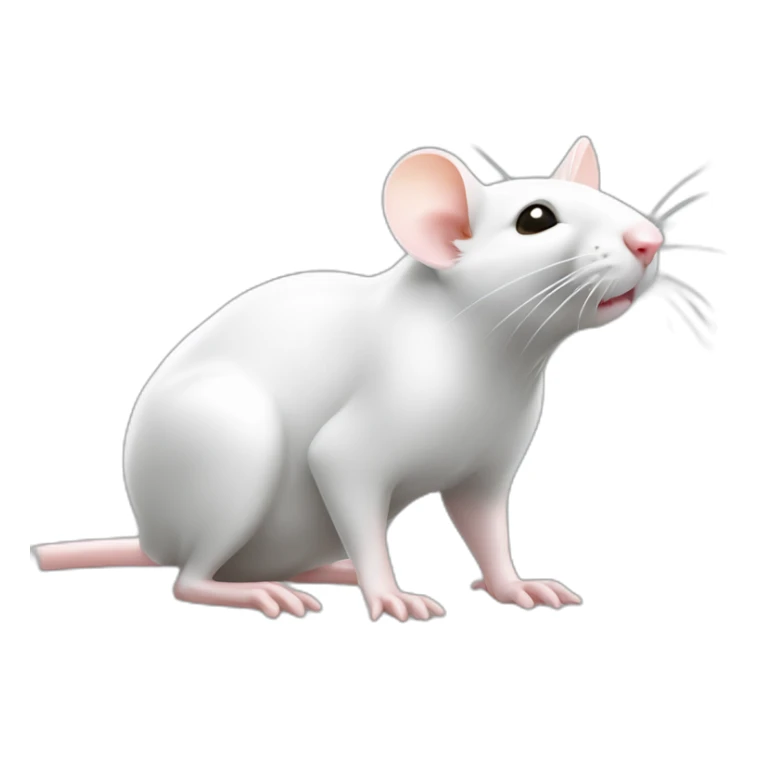 white mouse，on all fours，full body，lateral view sticker