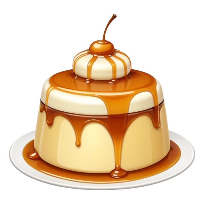delicious pudding dessert with caramel topping sticker
