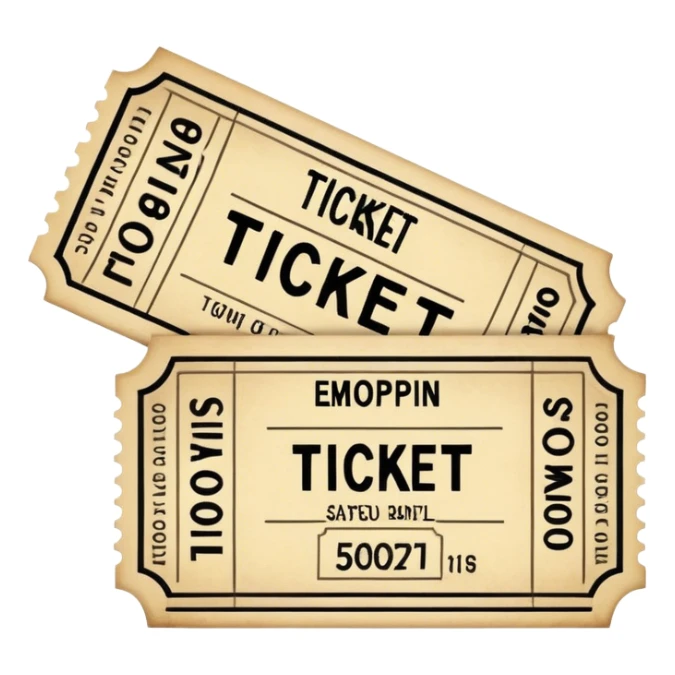 Ticket, style of old fashioned vintage ticket  sticker