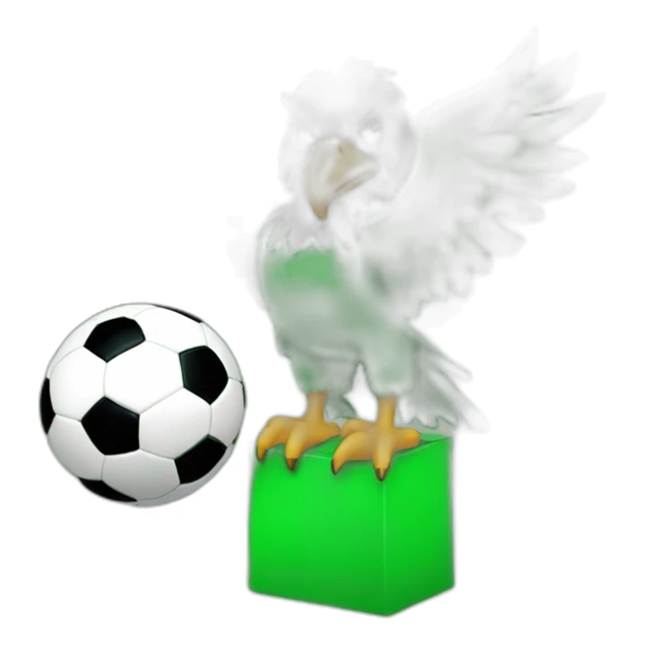 Green eagle holding soccer football sticker