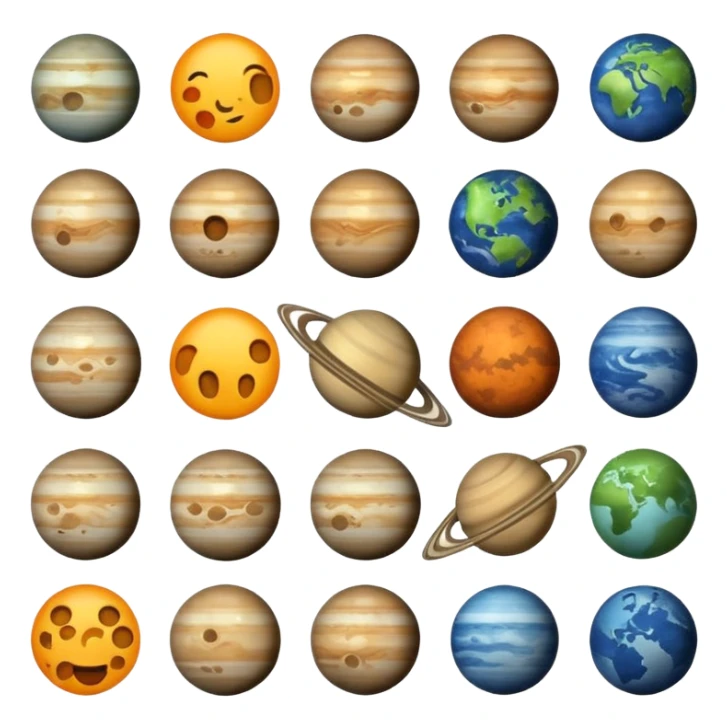 12 planets emojis I need a line for each planet mercury sticker