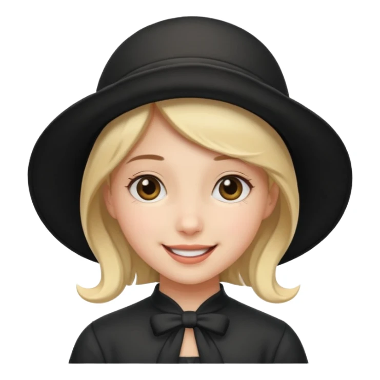 happy girl with a black bonnet sticker