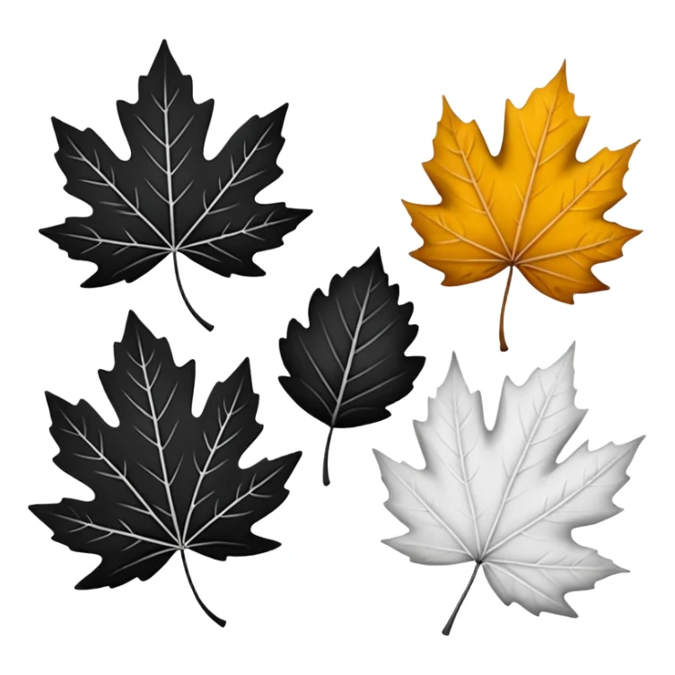 Des feuilles d’automnes aux motifs dalmatiens noir et blanc  sticker