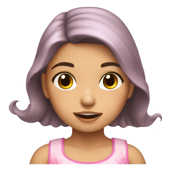 Niña haciendo llora vestida de rosa sticker