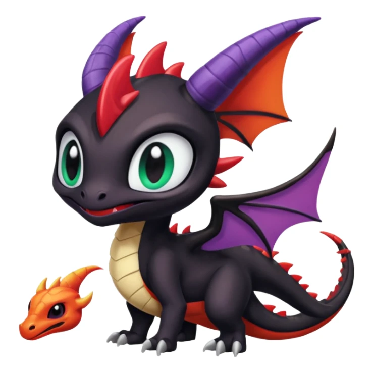 Colorful Meloetta-Cynder-Spyro-Toothless-Fakémon-creature-hybrid sticker