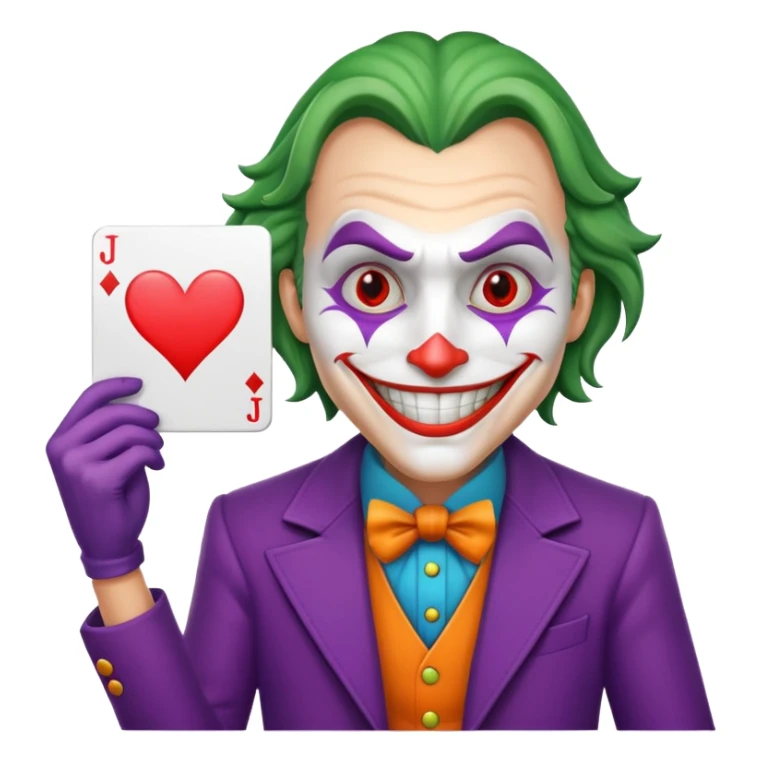 Joker card holding a large blank sign sticker