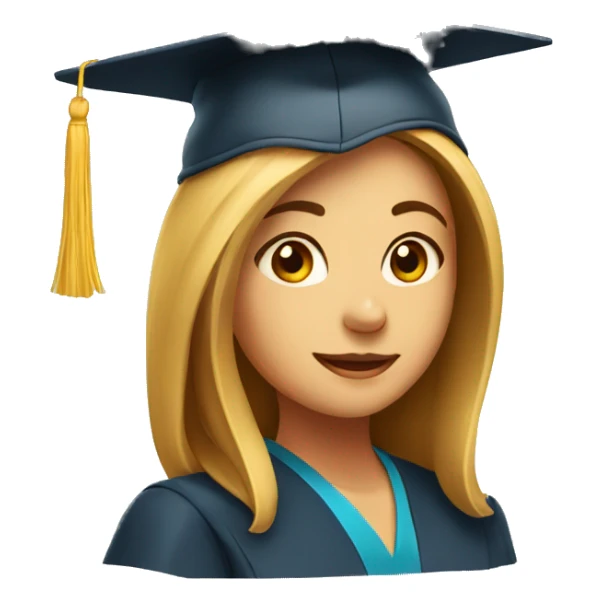 Girl with her graduation hat and cap sticker
