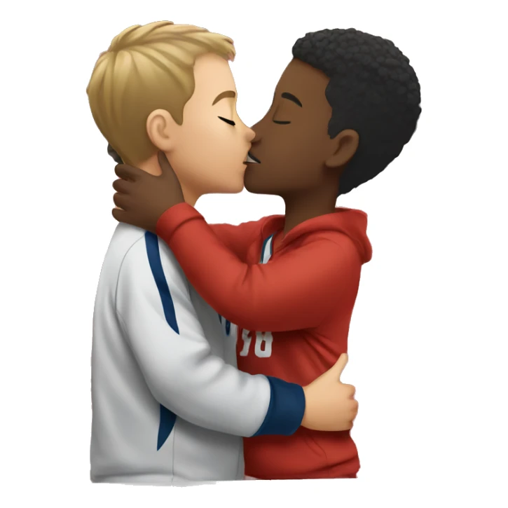boys sharing a kiss in stadium sticker